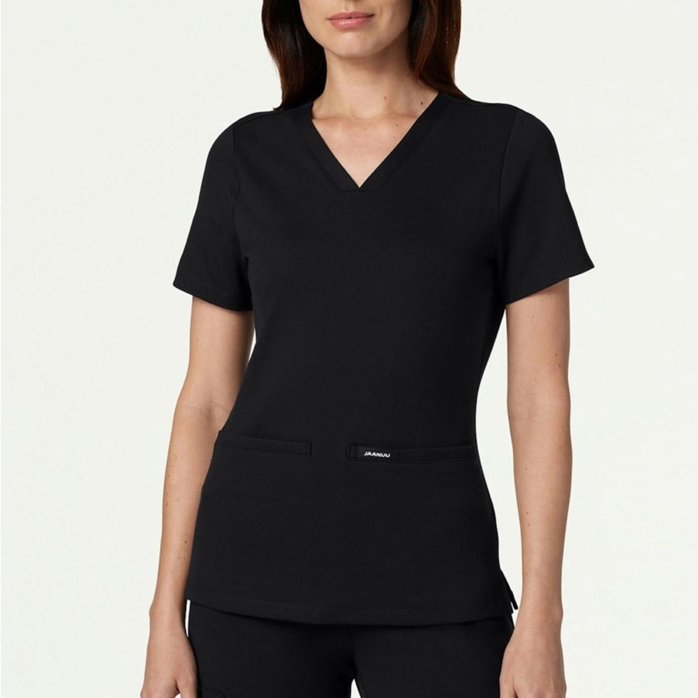 JAANUU set of 3 SCRUB TOPs-Size 1X 1 w/side pockets and 2w/chest pocket only(e37